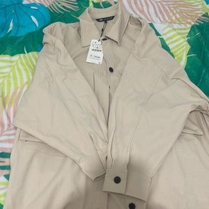 Tan Zara Shirt Jacket